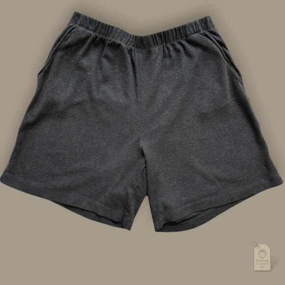 Lands’ End Sport Knit Shorts Gray Cotton Elastic Waist Men’s M 10-12 - Picture 1 of 6